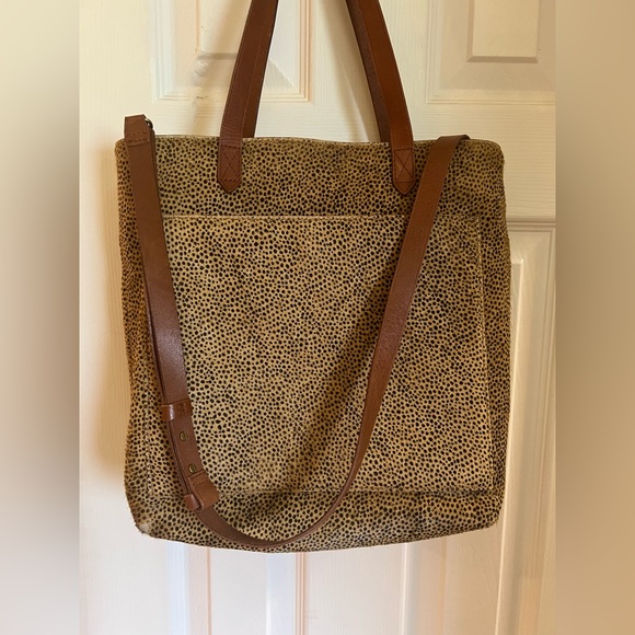 Madewell Medium Transport Tote Calf Hair Shoulder Bag - Picture 4 of 6